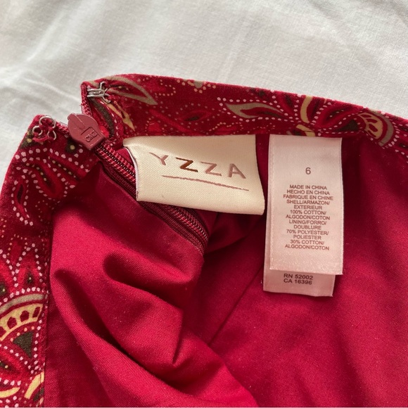 Vintage | red paisley print A-line maxi skirt, US 6 - Picture 3 of 12